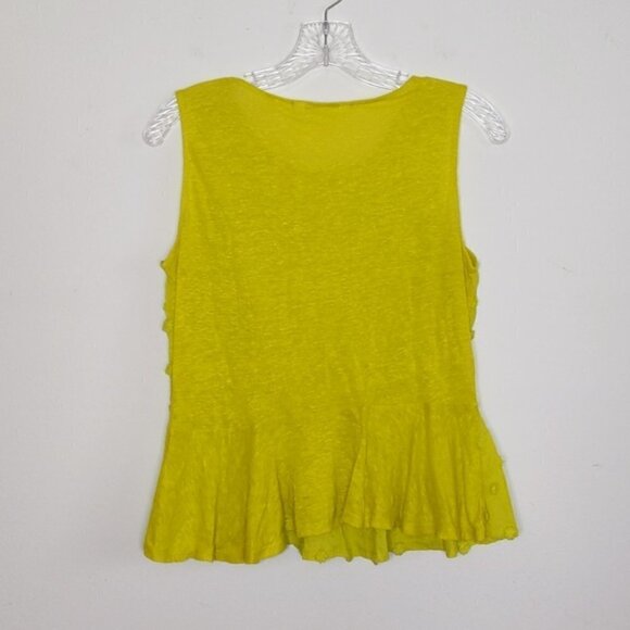 Naf Naf Linen Peplum Tank Top Shirt Blouse - Picture 4 of 4